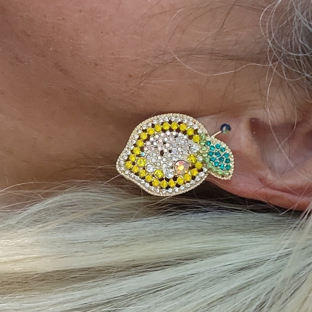 Lemon Sparkle Oversized Earrings 29$